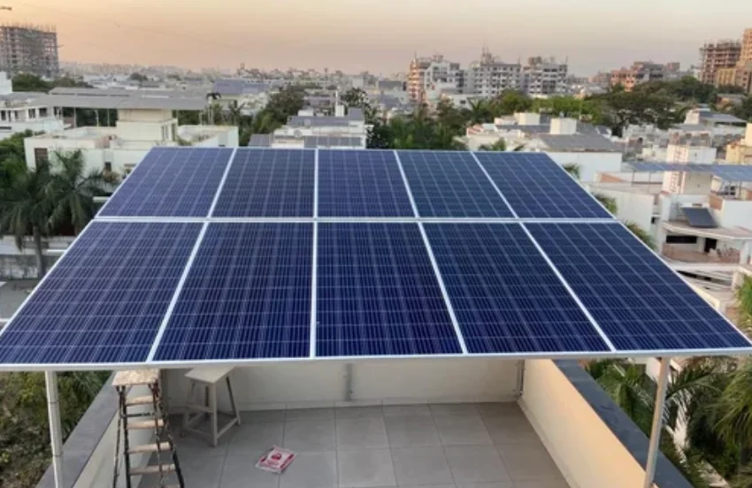 Illustrative rooftop solar panel system